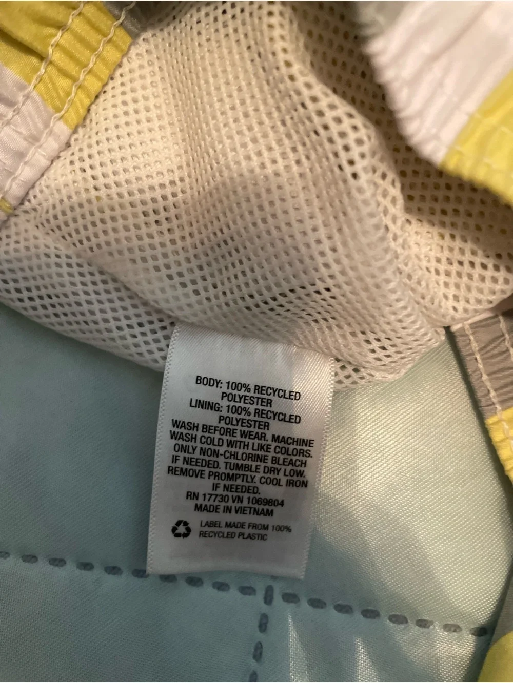 Goodfellow & Co Yellow and Gray Vertical Stripe Swim Trunks